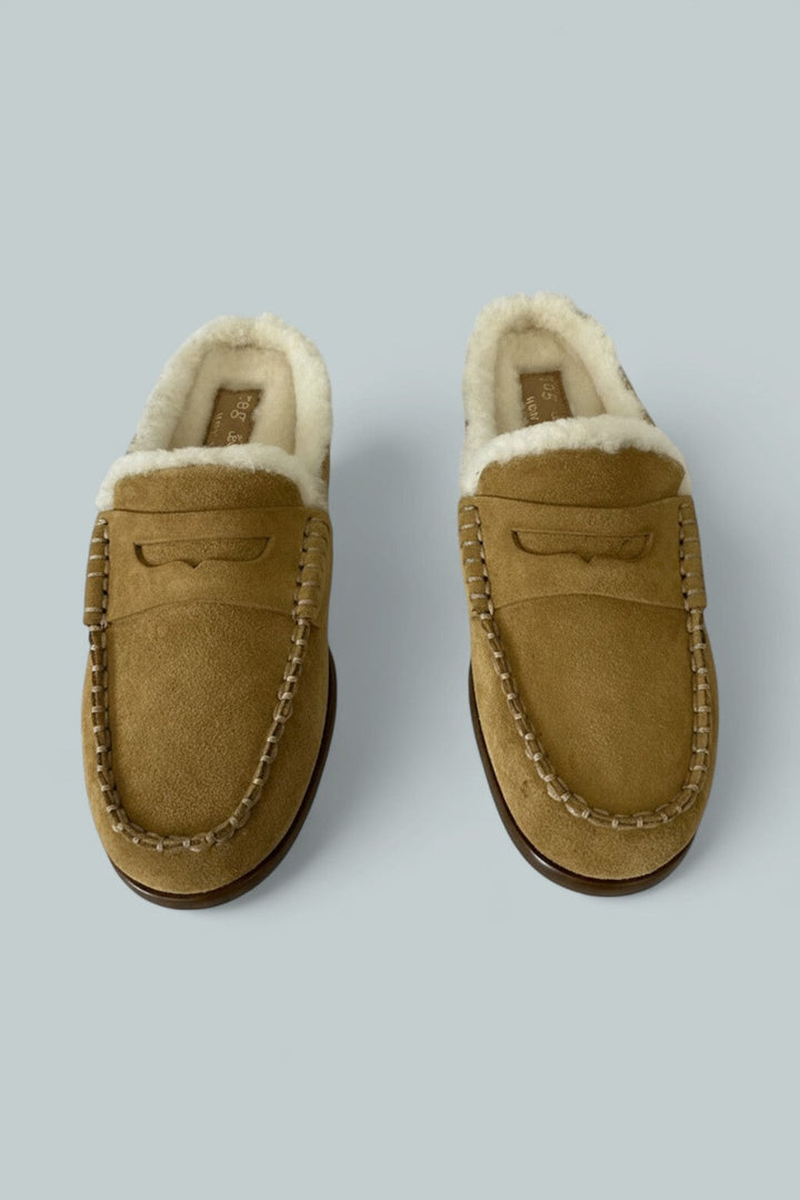 Women's Carter Mules - Caramel Suede Shearling