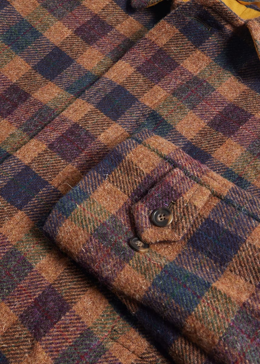 Shetland Wool A-Line Coat - Multi