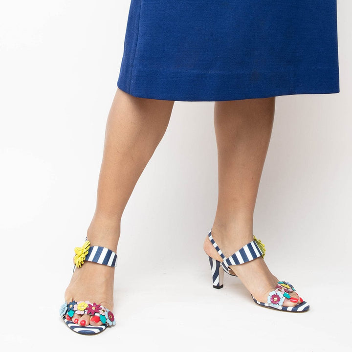 Striped Floral Open Toe + Elsie - Multi Color
