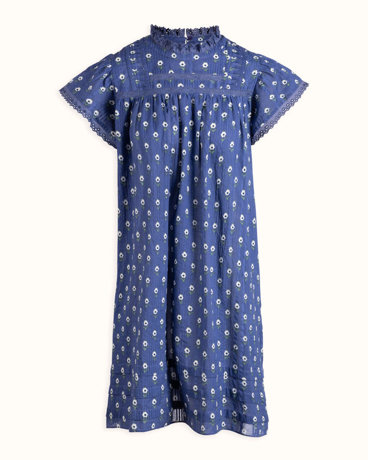 Rosie Dress - Navy Seersucker