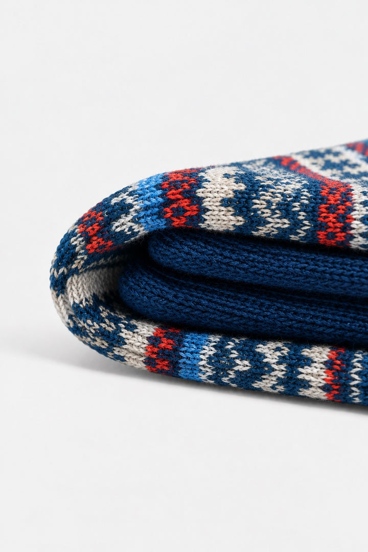Multicolor Fair Isle Sock - Teal
