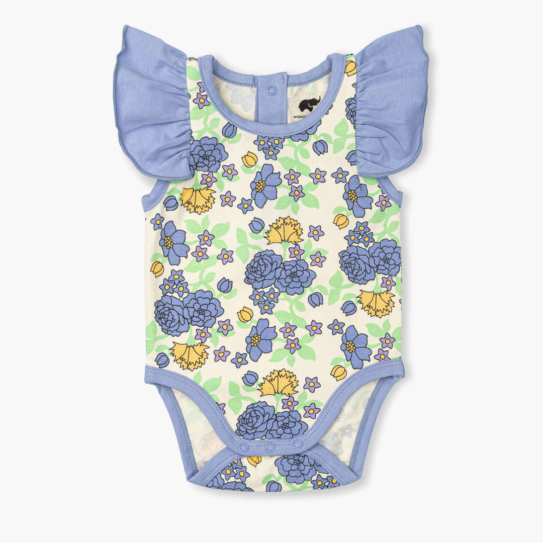 Sleeveless Ruffle Bodysuit - Summer Flowers