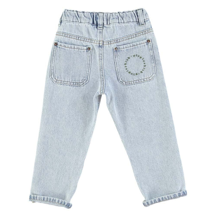 Unisex Denim Trouser w/ Green Logo - Washed Light Blue Jeans Piupiuchick 