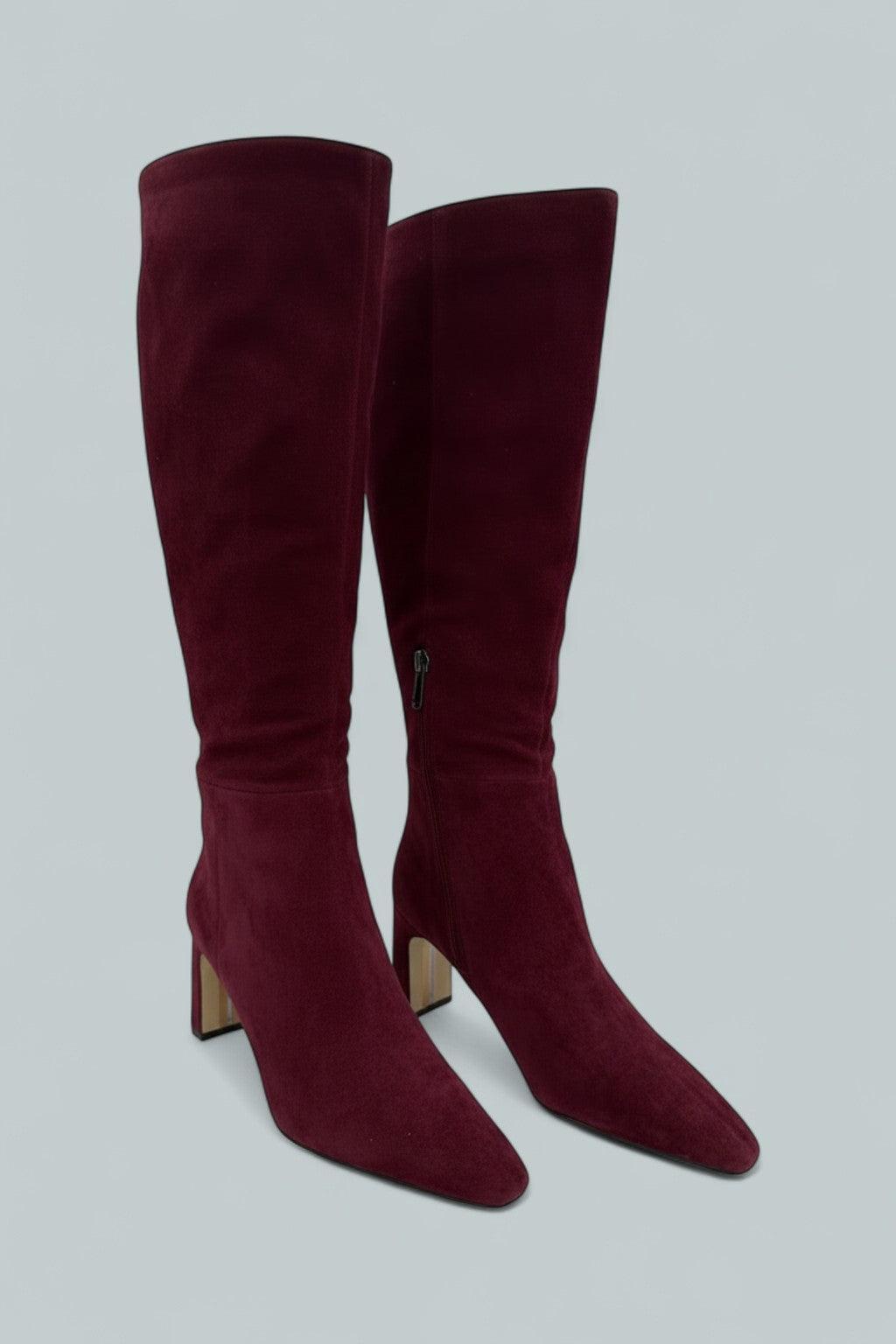 Sylvia Knee High Boots - French Burgundy