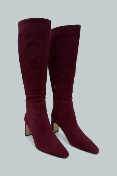 Sylvia Knee High Boots - French Burgundy