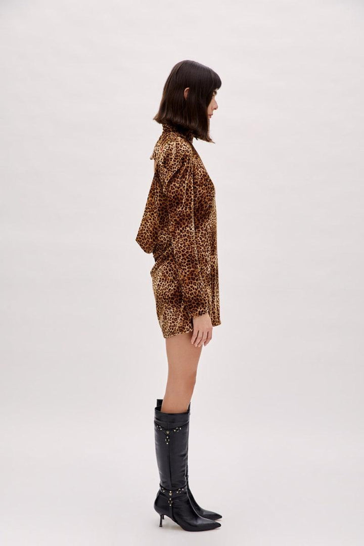 Cotton Sin Dress - Leopard