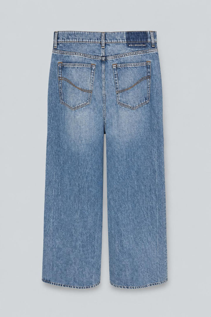 Faded Wide-Leg High-Rise Denim Jeans - Vintage Blue - 31 / US 8 / M - Jeans