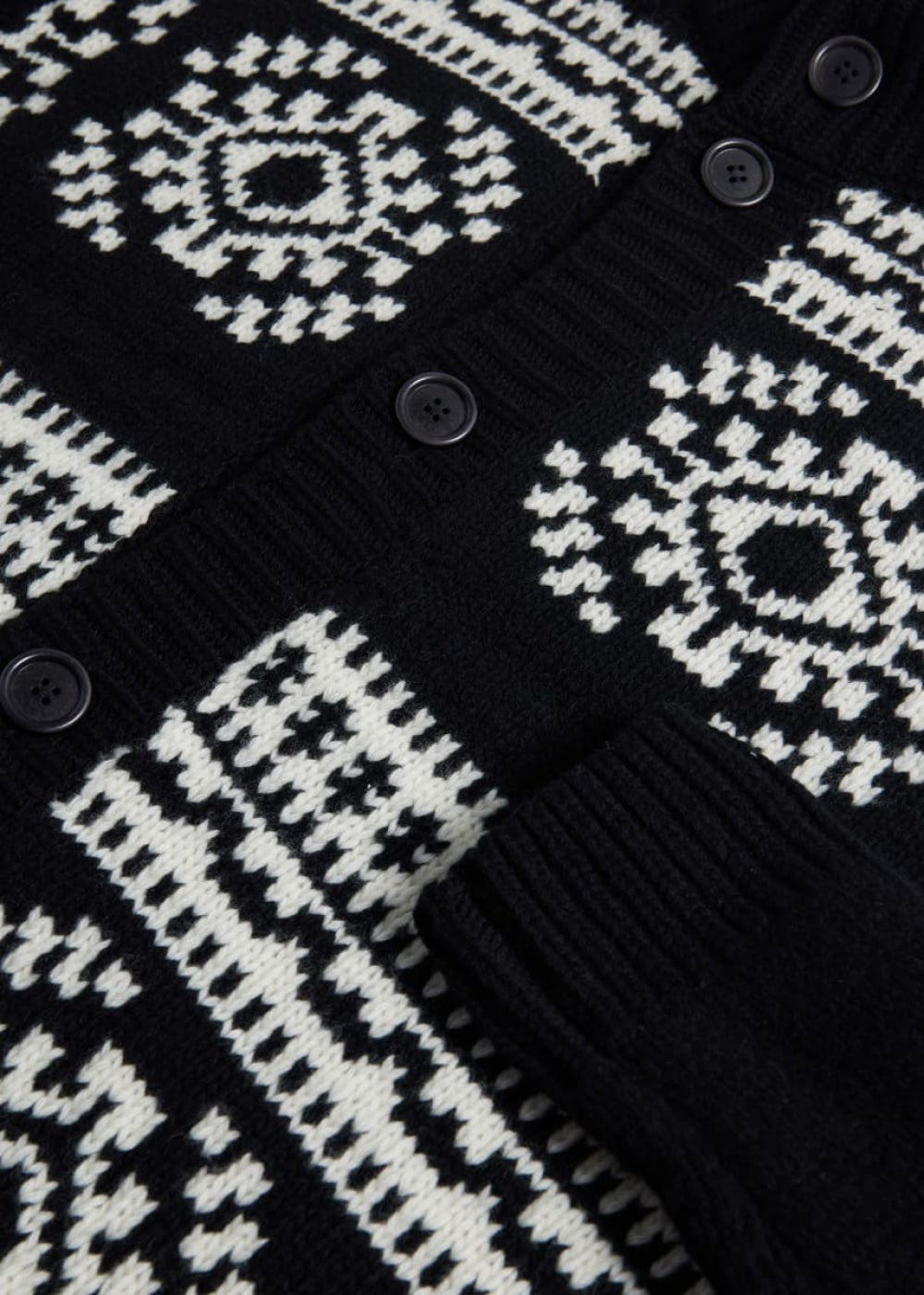 Fair Isle Cardigan - Black - Cardigan