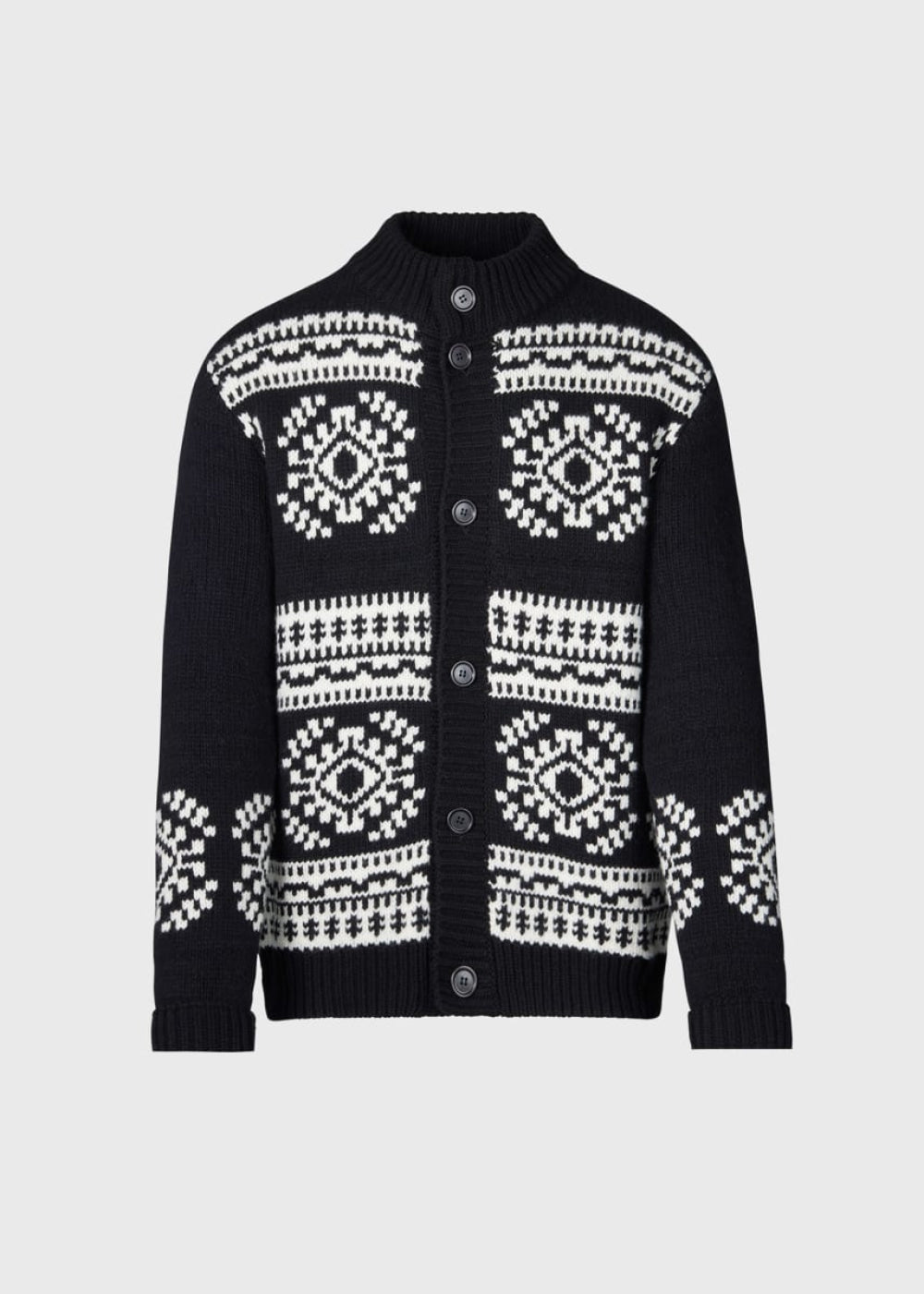 Fair Isle Cardigan - Black - Cardigan