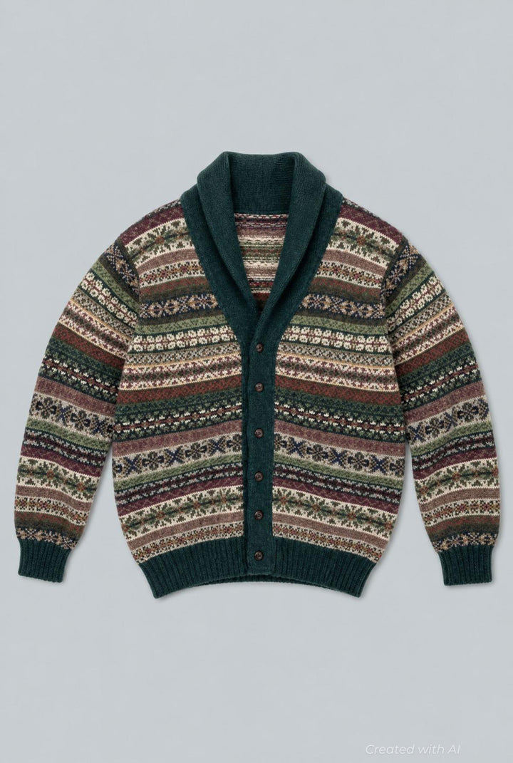 Fair Isle Sweater - Olive/Multi - M (40) - Sweater