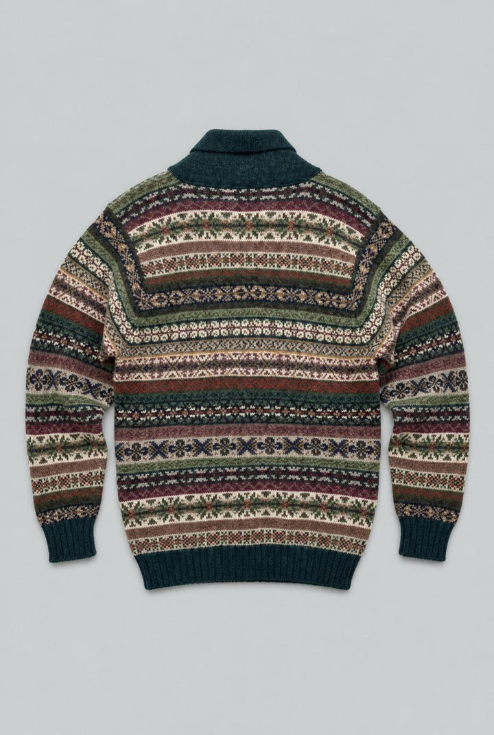 Fair Isle Sweater - Olive/Multi - M (40) - Sweater