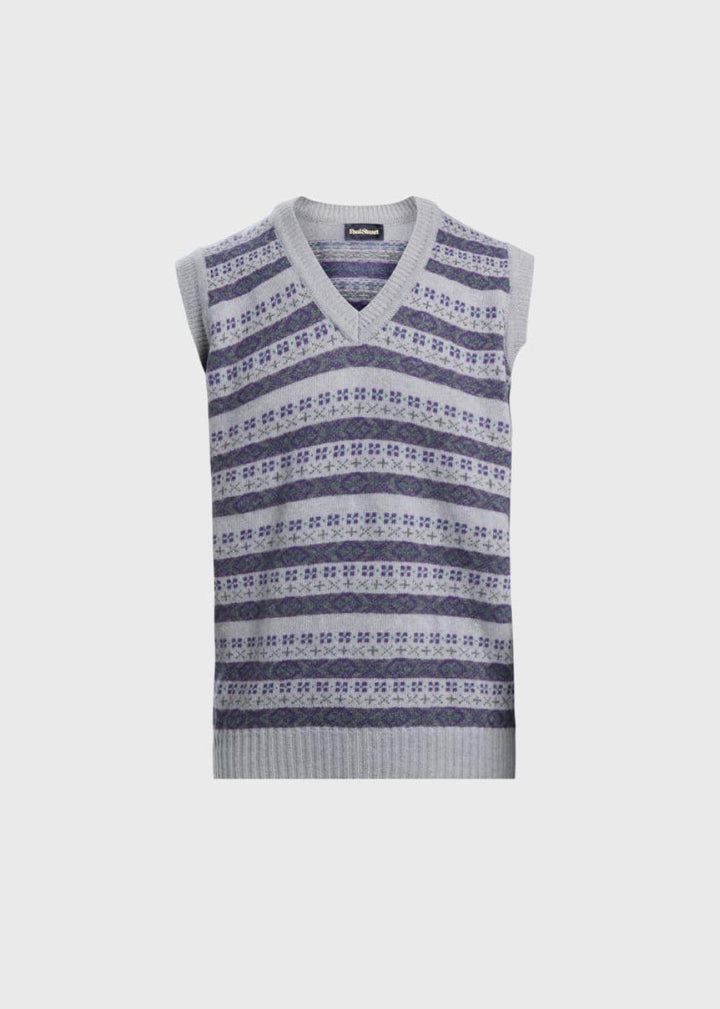 Fair Isle Sweater Vest - Lavender/Multi - Sweater