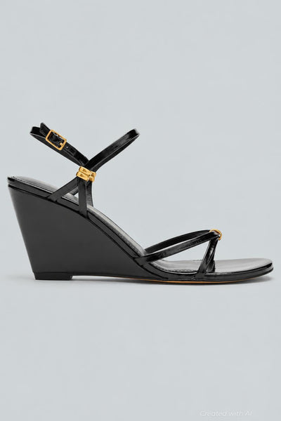Faithy Wedge Dress Sandals - Black 001 Leather - 8 - Flip Flops