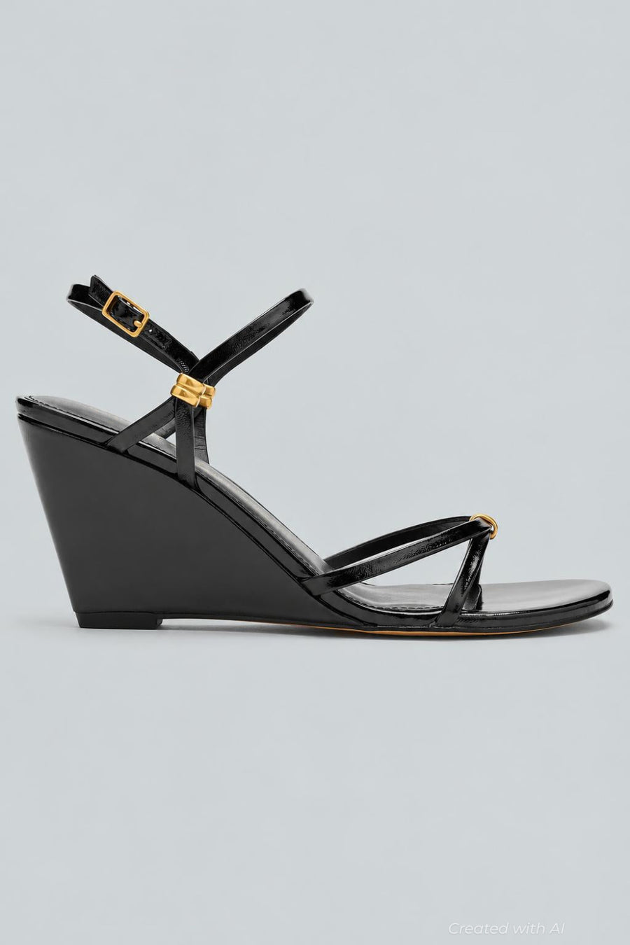 Faithy Wedge Dress Sandals - Black 001 Leather - 8 - Flip Flops
