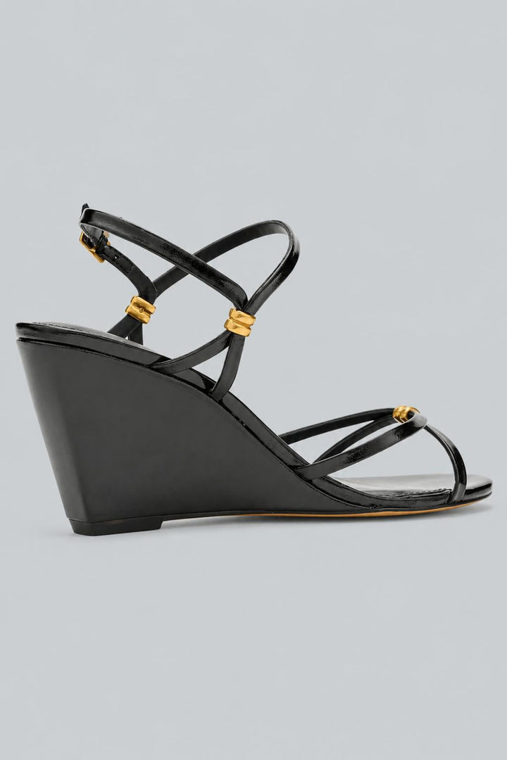 Faithy Wedge Dress Sandals - Black 001 Leather - 8 - Flip Flops