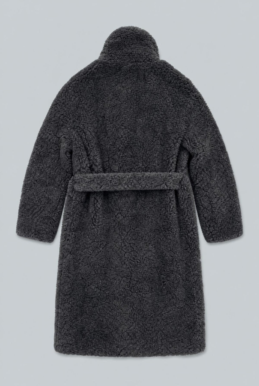 Faux Fur Belted Coat - Black - Coat