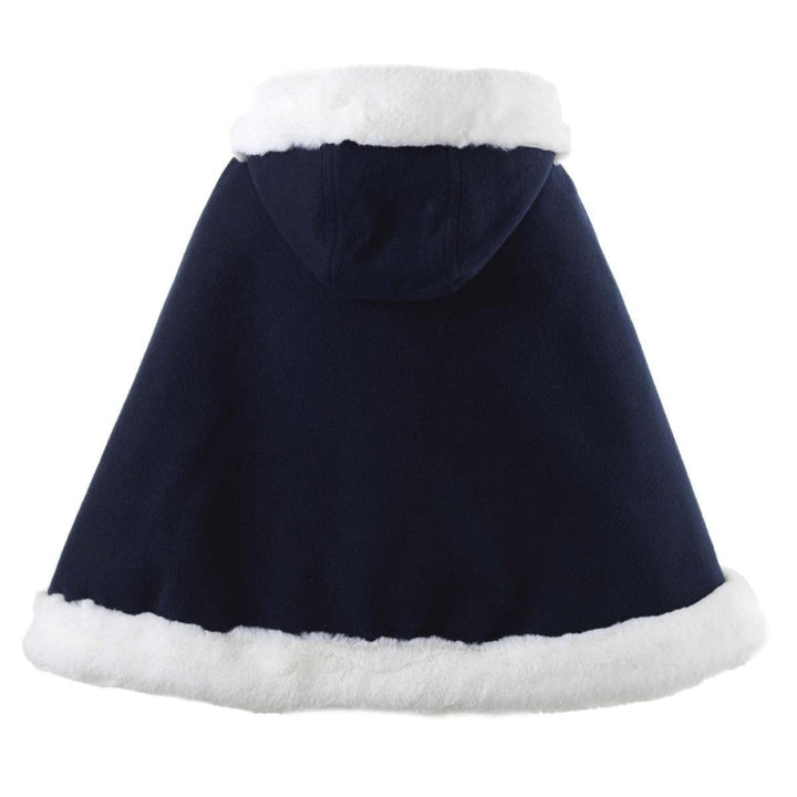 Faux Fur Trim Cape - Navy - 2y - Jacket