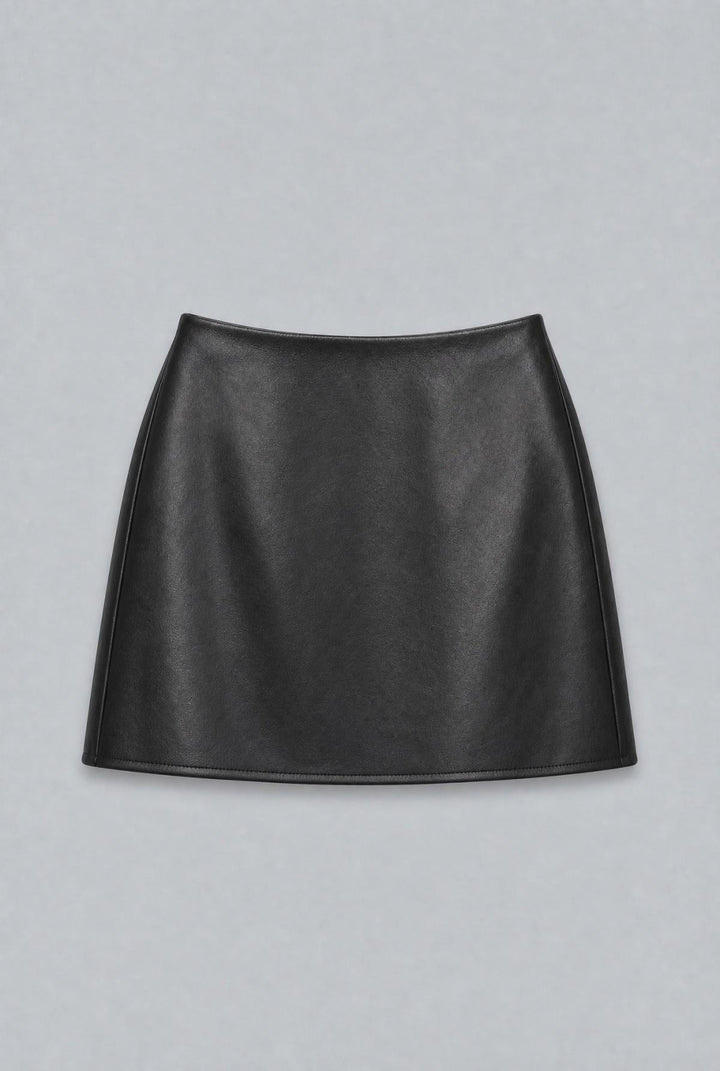 Faux Leather Mini Skirt - Black - Skirt