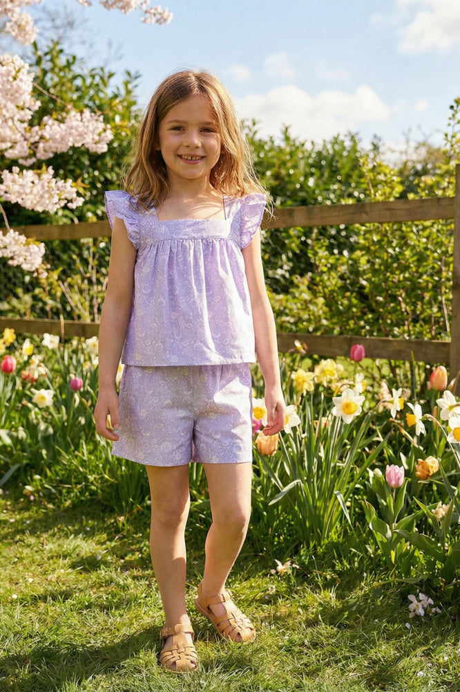 Faux Top Romper - Lavender Fields Floral - Romper