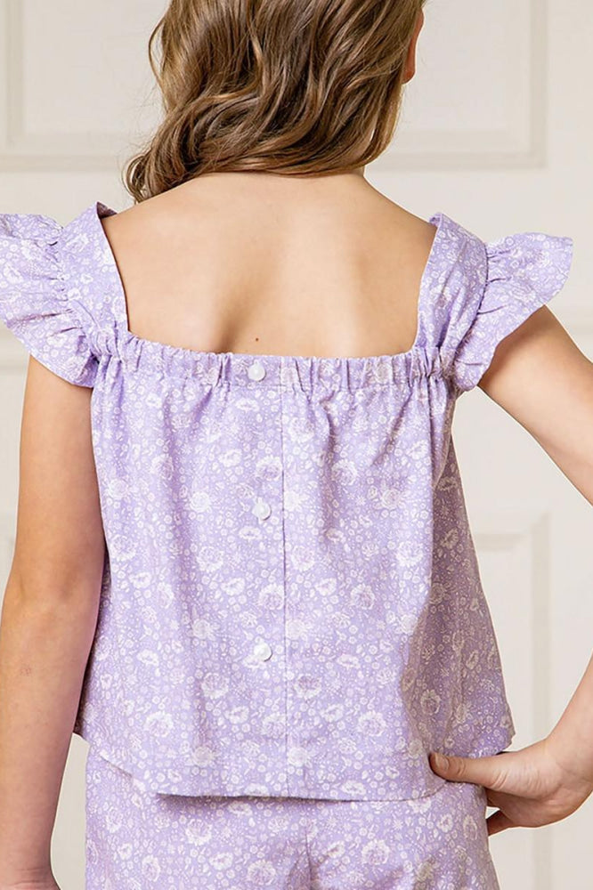 Faux Top Romper - Lavender Fields Floral - Romper