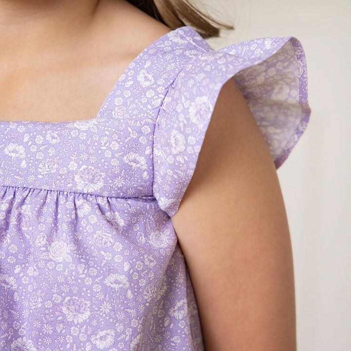 Faux Top Romper - Lavender Fields Floral - Romper