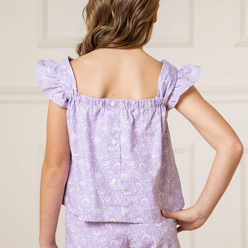 Faux Top Romper - Lavender Fields Floral - Romper