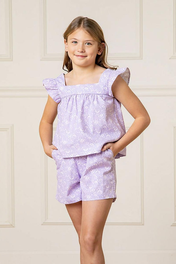 Faux Top Romper - Lavender Fields Floral - Romper