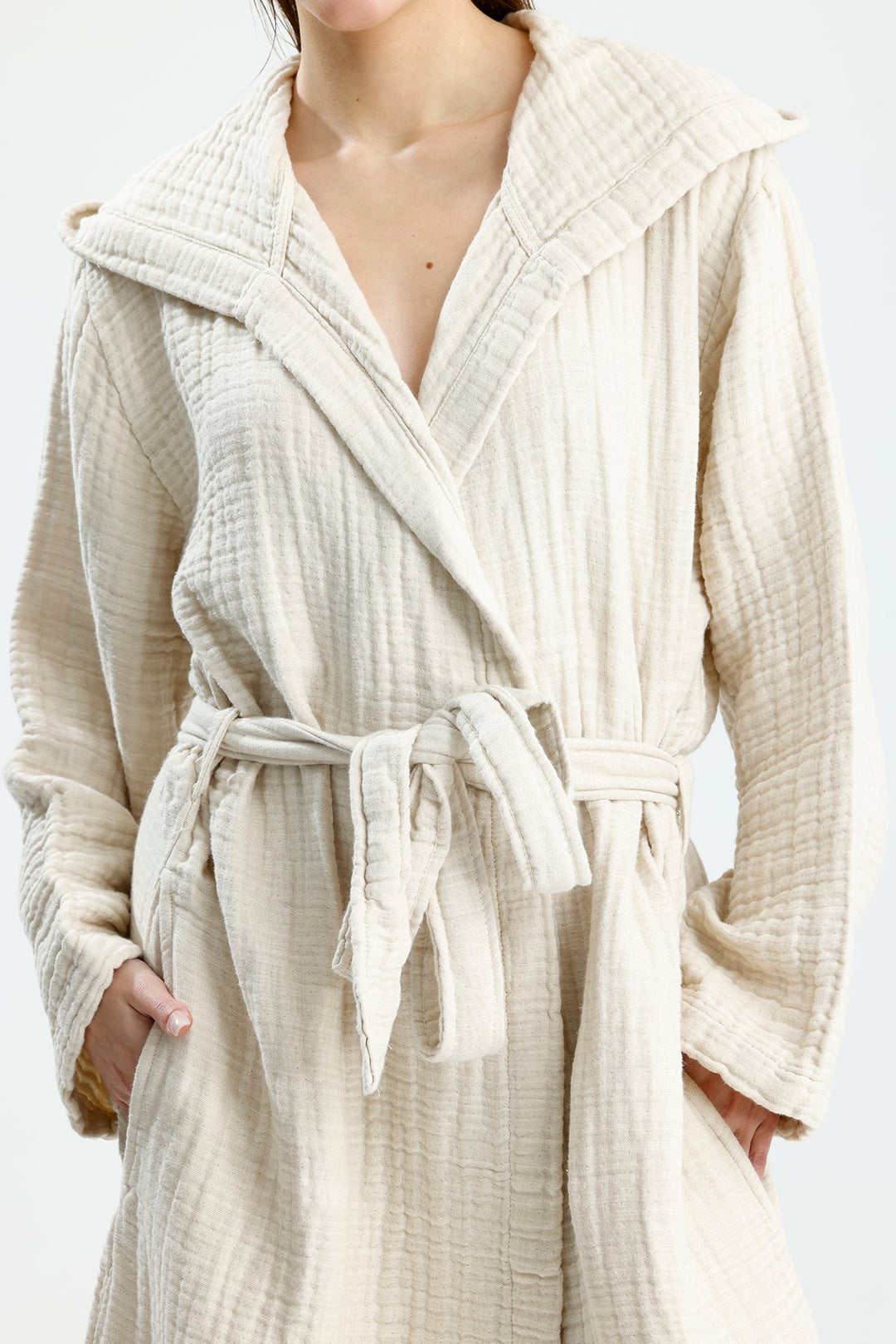 Muslin Beige Bathrobe