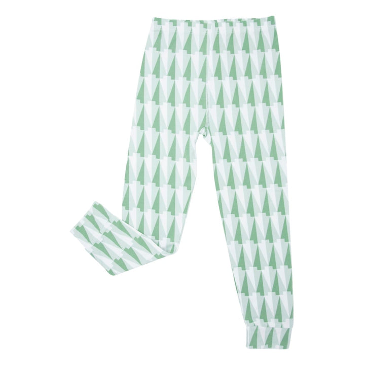 Big Kid Pajama - Geo Tree Green