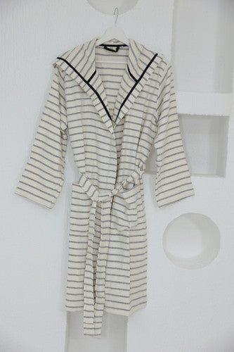 Cotton Black & White Bathrobe