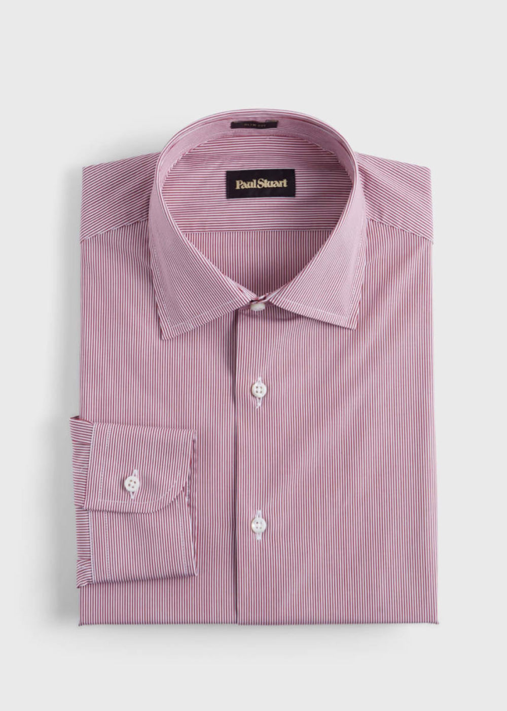 Fine Stripe Slim Fit Dress Shirt - Red - 18 (X Long) - Dress Shirt