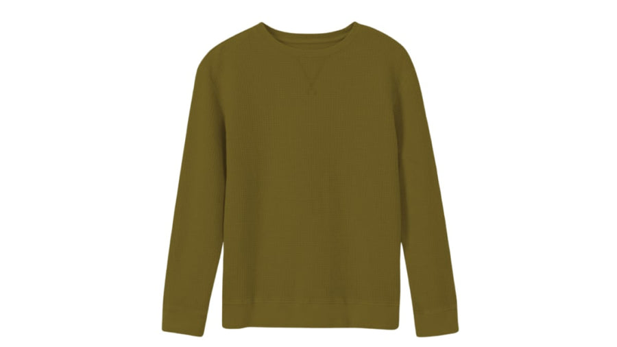 Fir Green Waffle Pullover - Infant - Crewneck Sweatshirt