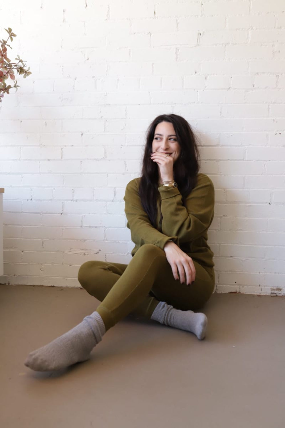 Fir Green Womens Waffle Lounge Pants - Pants
