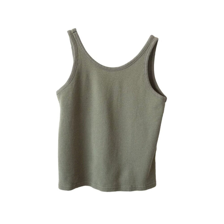 Scoop Back Waffle Tank - Fir Tank Tops WOL HIDE 