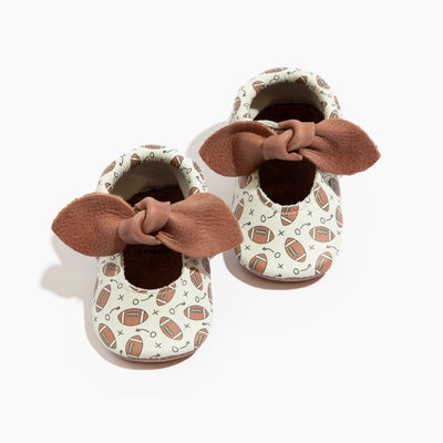 First Down Knotted Bow Baby Shoe - ’Flats - Baby Kids Adult All’