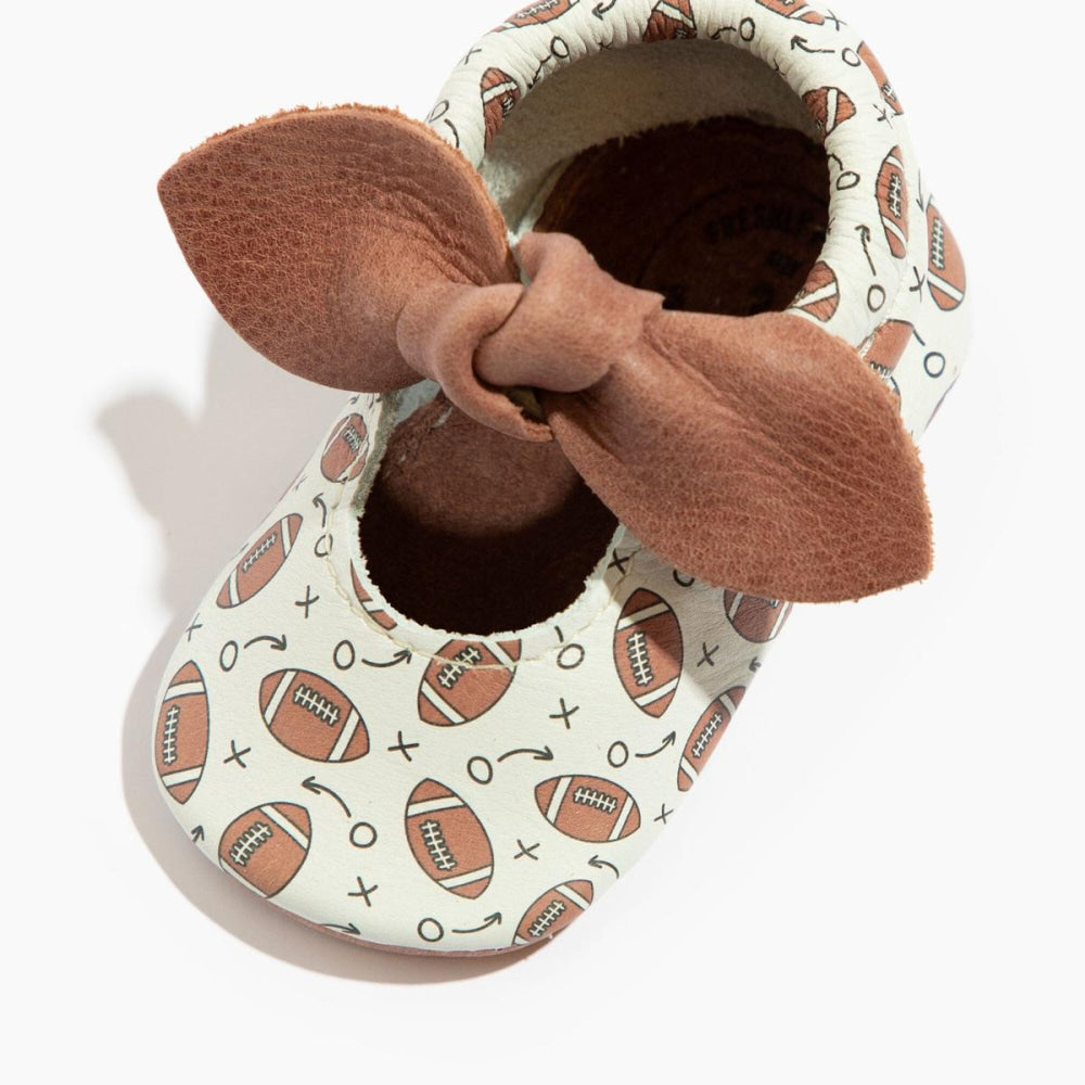 First Down Knotted Bow Baby Shoe - ’Flats - Baby Kids Adult All’