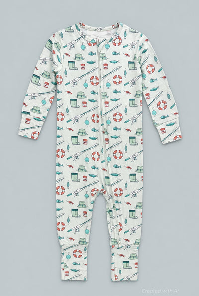 Fishing Poles Convertible Romper - Cast A Line - Romper