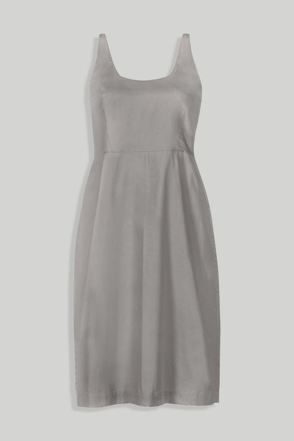 Fitted Knee Length Dress - Poplin Ecru - Dresses