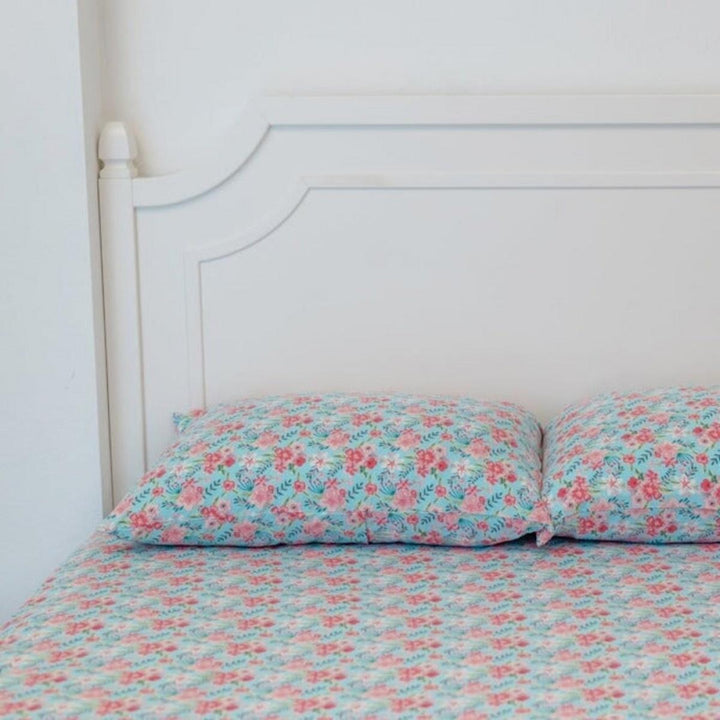 Fitted Sheet Twin - Aqua Floral - OS - Sheets