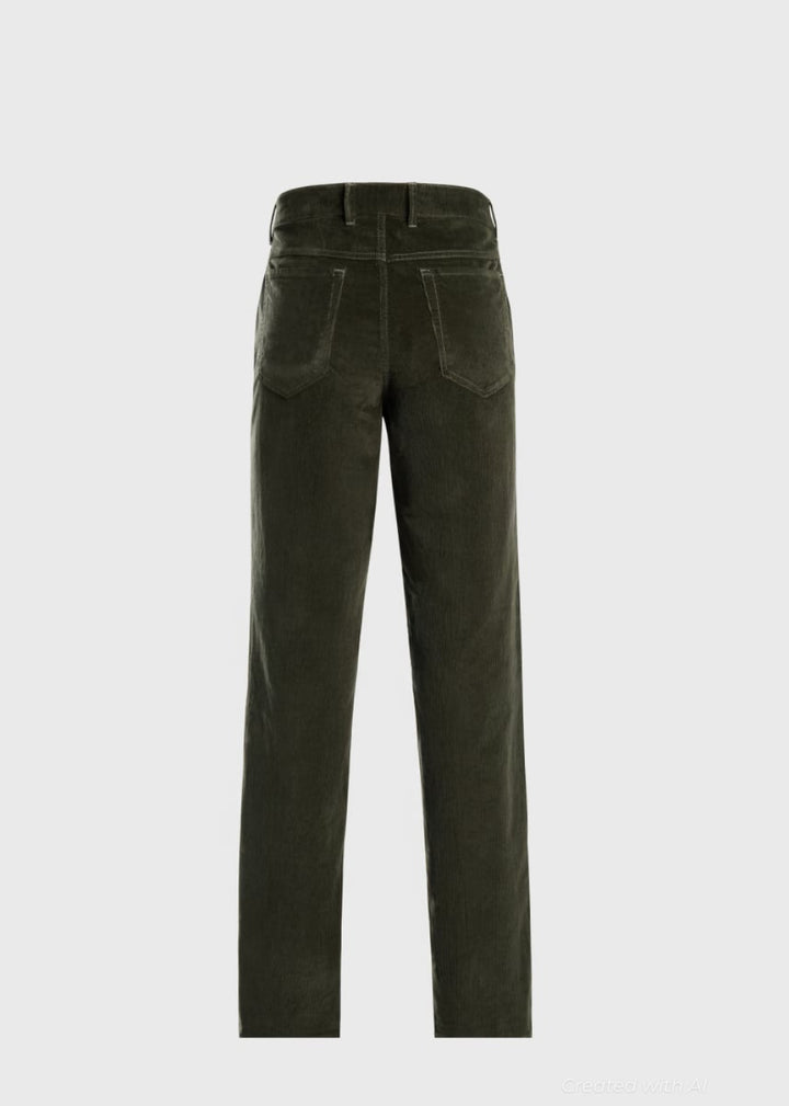 Five Pocket Corduroy Trouser - Olive - Pants