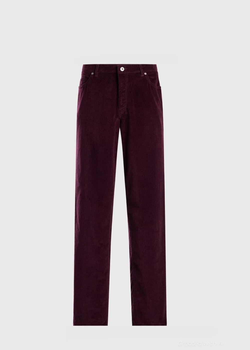 Five Pocket Corduroy Trouser - Wine - Pants