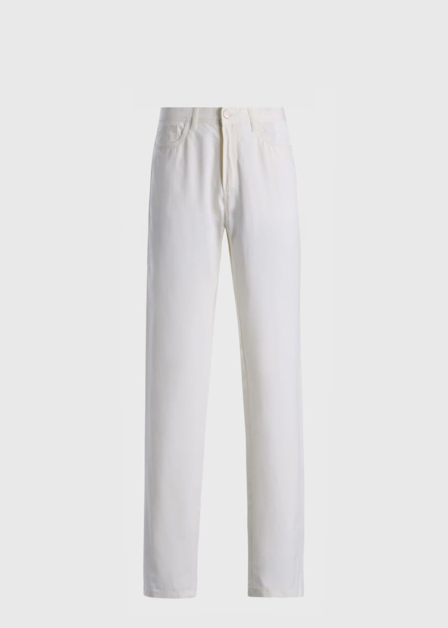 Five-Pocket Dress Trouser - White - Pants