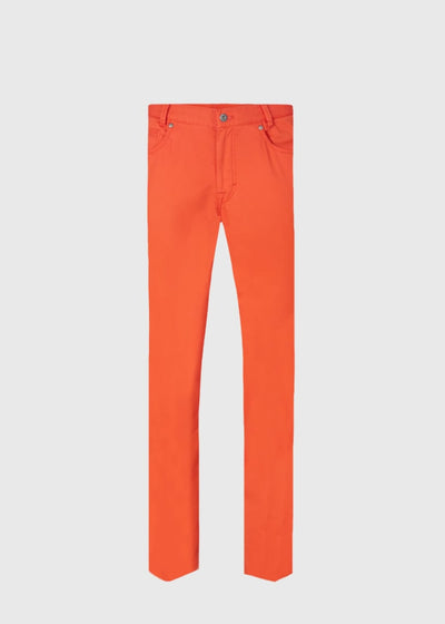 Five Pocket Satin Finish Cotton Pant - bright red - 38 - Pants