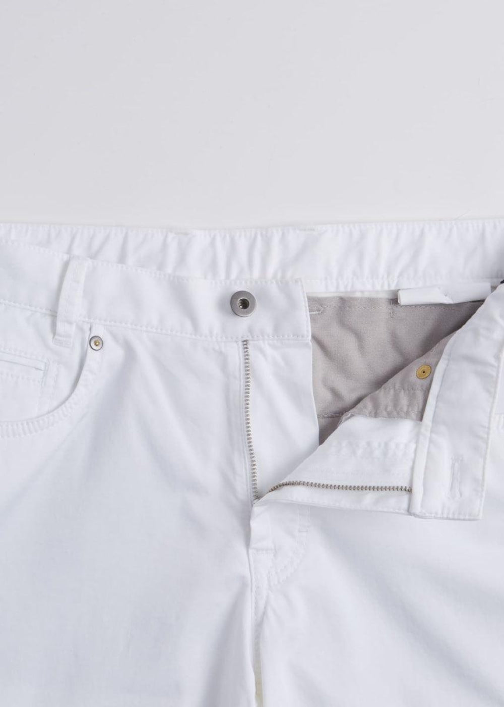 Five Pocket Satin Finish Cotton Pant - Cream - 42 (Long) - Pants