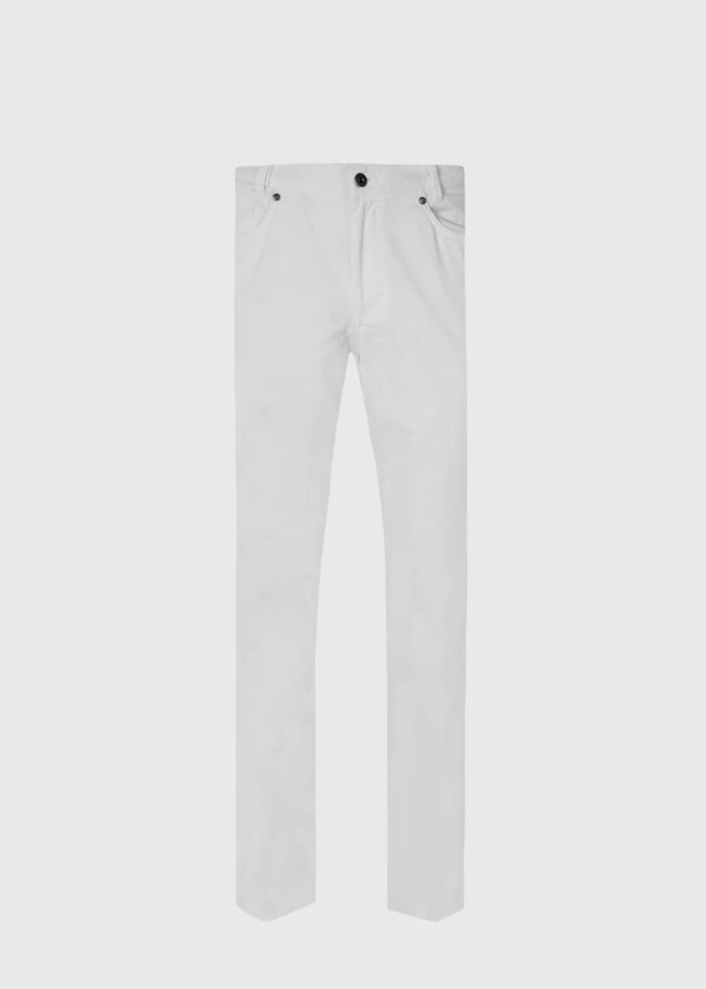 Five Pocket Satin Finish Cotton Pant - Cream - 42 (Long) - Pants