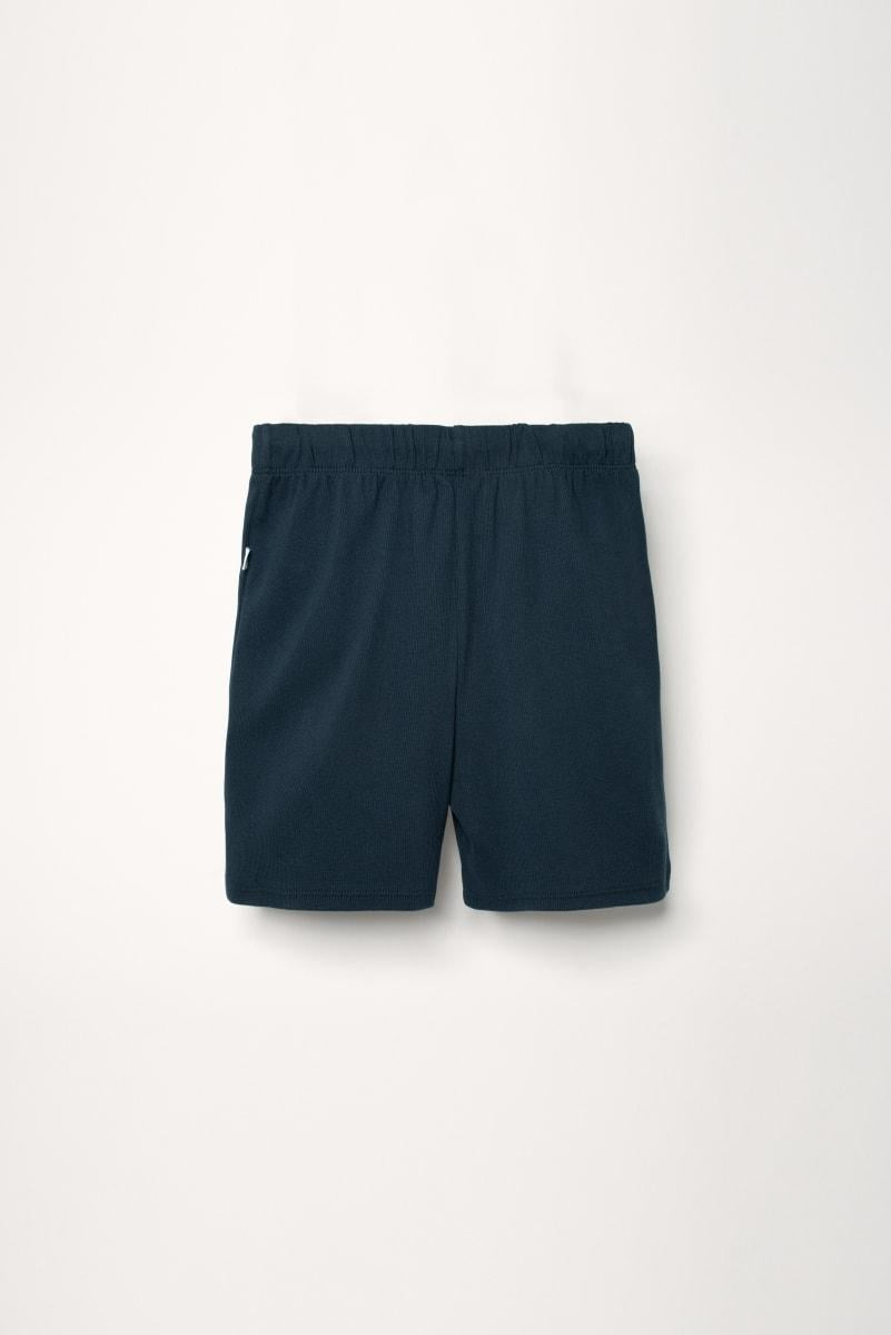 Organic Ribbed Shorts - Navy