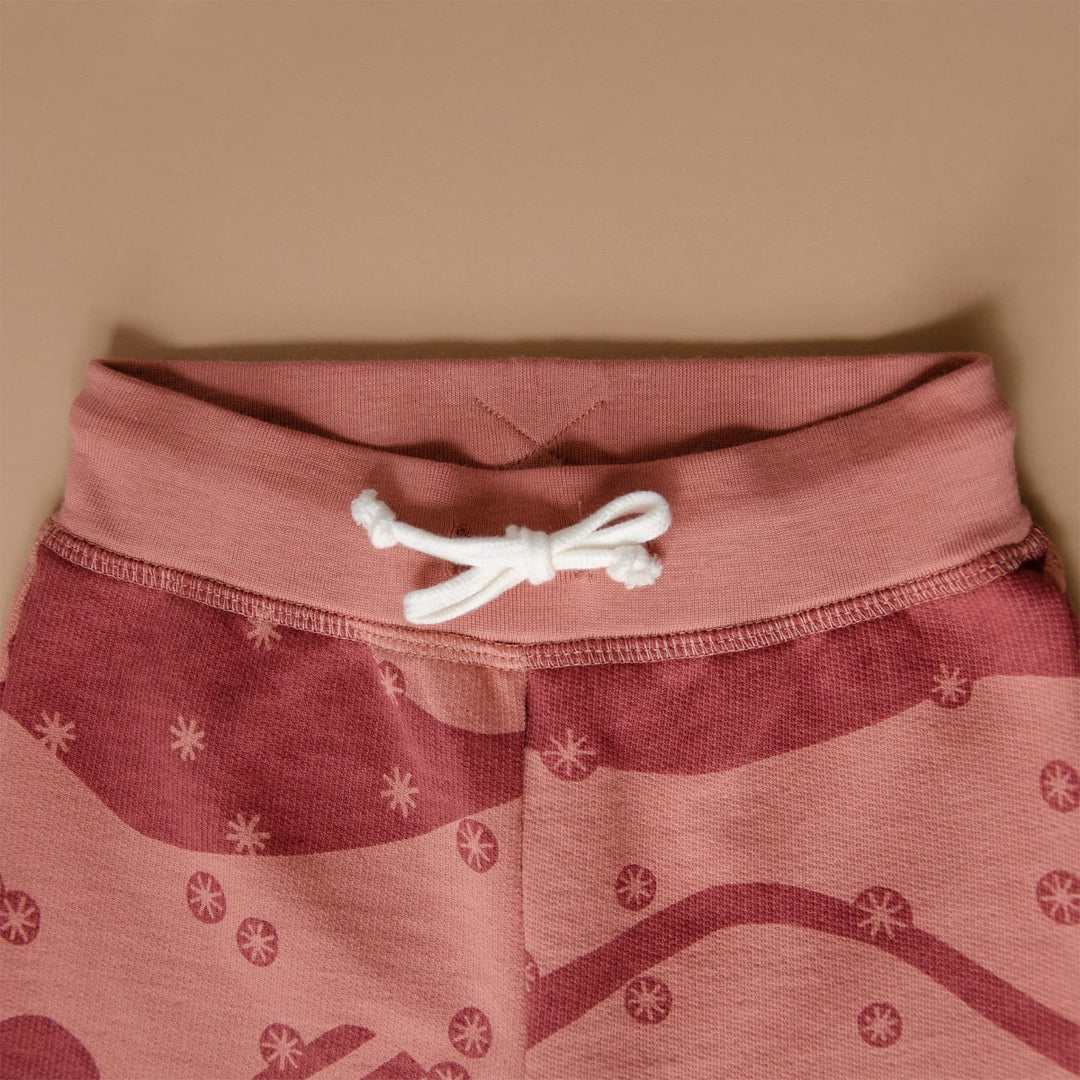 Organic Pima Cotton Sweatpants Snowy Andes - Red