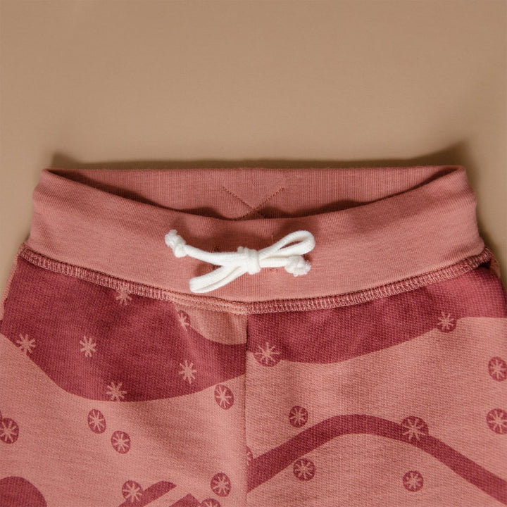 Organic Pima Cotton Sweatpants Snowy Andes - Red