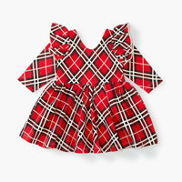 Double Ruffle Let's Dance Dress - Classic Red Plaid