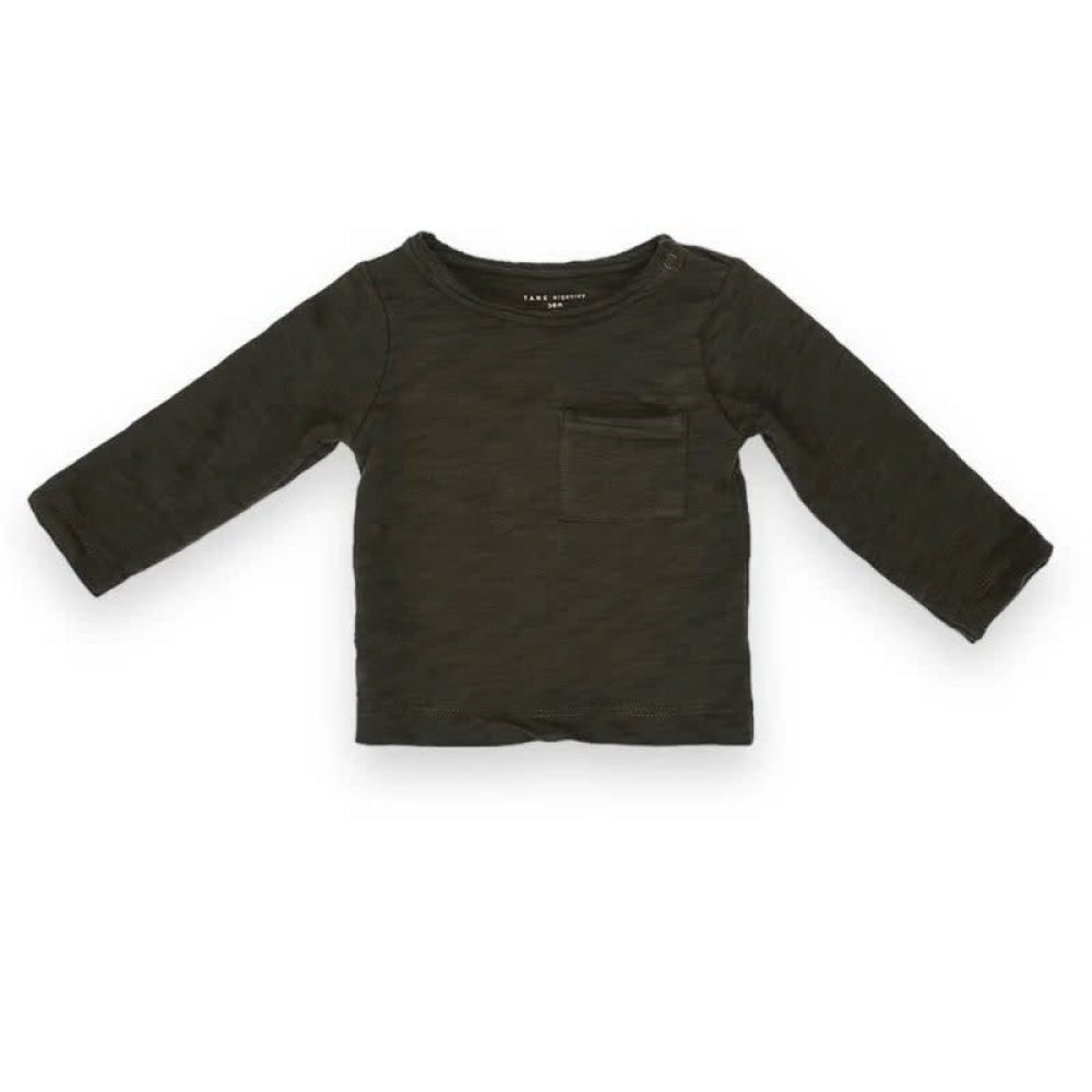 Flamé Long Sleeved One Pocket Tee - Iron - Shirt